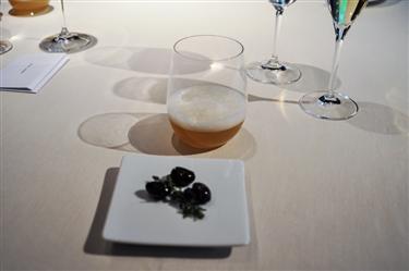 Mugaritz, Toasted Legume beer. Olives, tapa beans and thyme